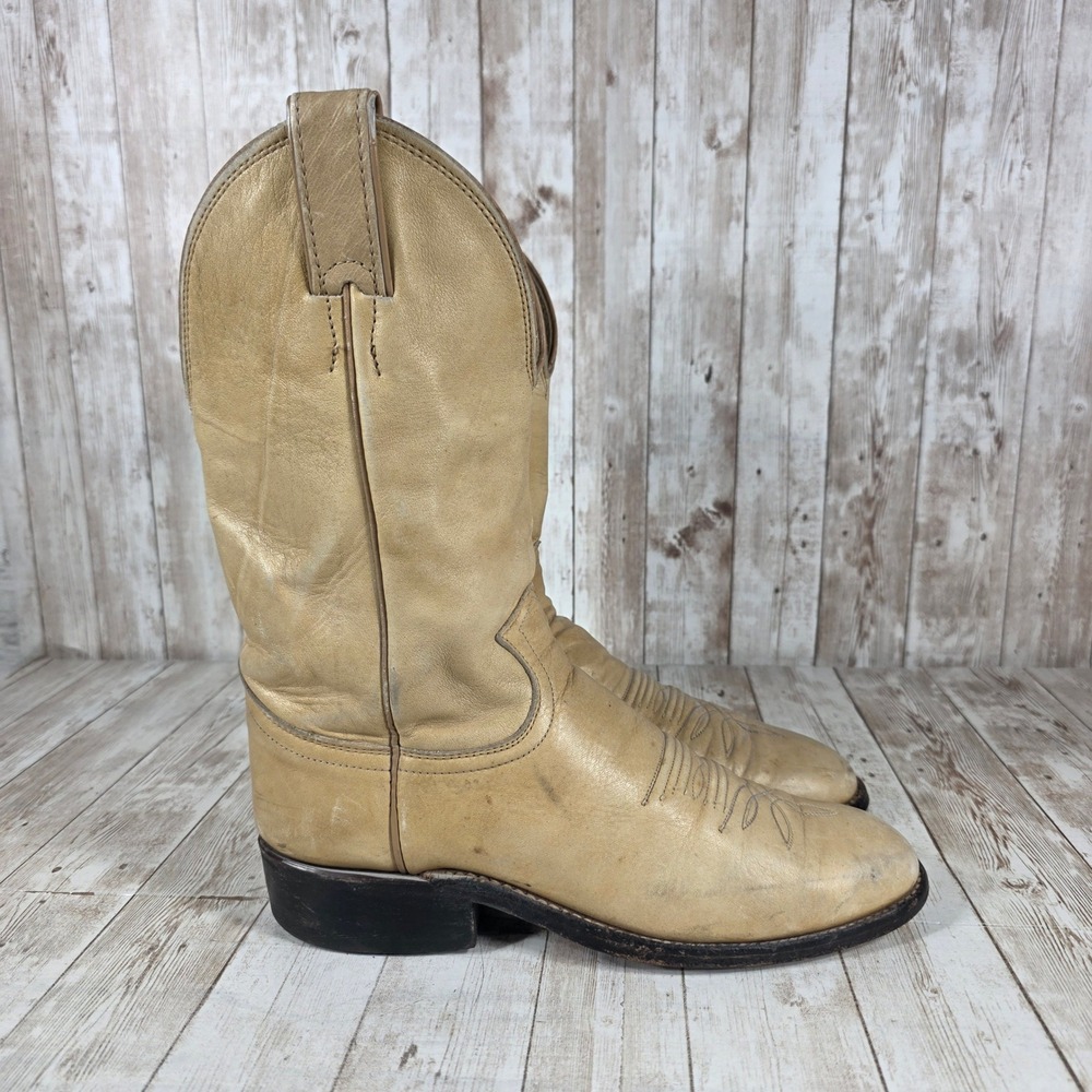 Justin Boots Women Size 7B Tan Leather Western Cowboy Boots Style S3039‎